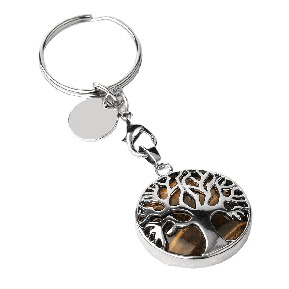 Wholesale Life Tree Pendant Stone Keychain